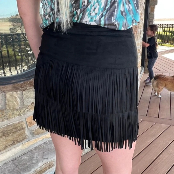 Fort Worth Fringe Skort - Black - Picture 4 of 5